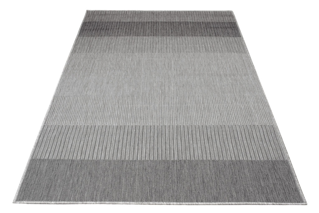 Tapis Capri Extérieur Intérieur Moderne Gris Rayé Robuste Sisal