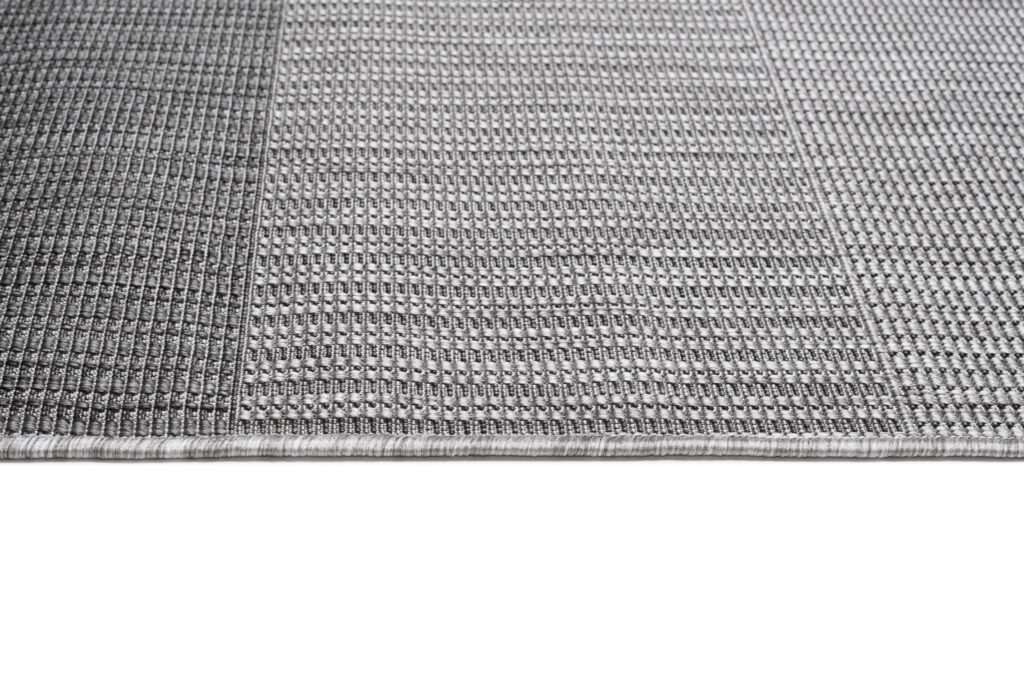 Tapis Capri Extérieur Intérieur Moderne Gris Rayé Robuste Sisal