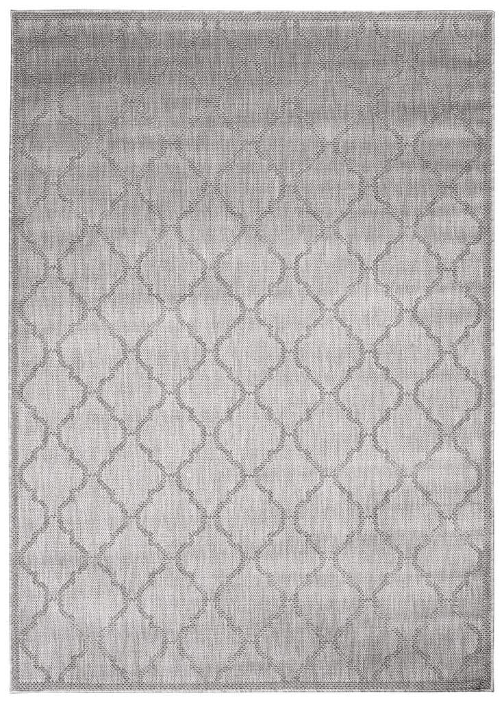Tapis Capri Extérieur Intérieur Moderne Gris Treillis Robuste Sisal