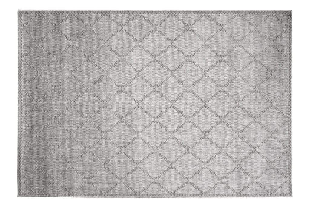 Tapis Capri Extérieur Intérieur Moderne Gris Treillis Robuste Sisal