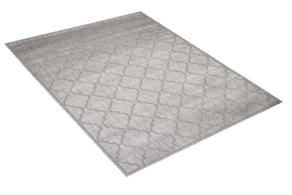 Tapis Capri Extérieur Intérieur Moderne Gris Treillis Robuste Sisal