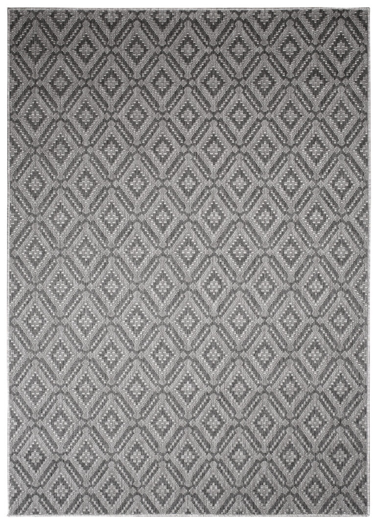 Tapis Capri Extérieur Intérieur Moderne Gris Marocain Robuste Sisal