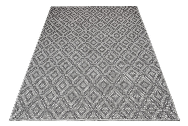 Tapis Capri Extérieur Intérieur Moderne Gris Marocain Robuste Sisal