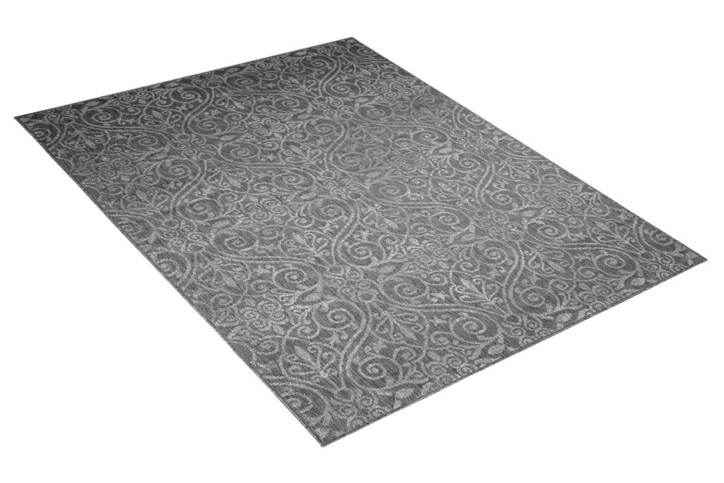 Tapis Capri Extérieur Intérieur Moderne Graphite Floral Sisal