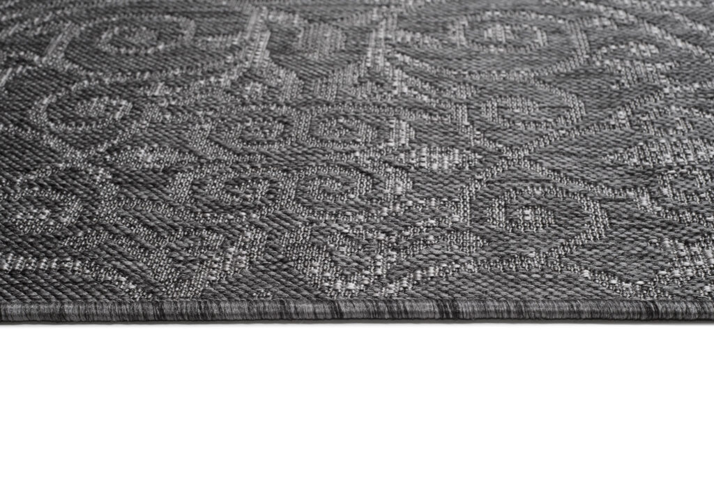 Tapis Capri Extérieur Intérieur Moderne Graphite Floral Sisal