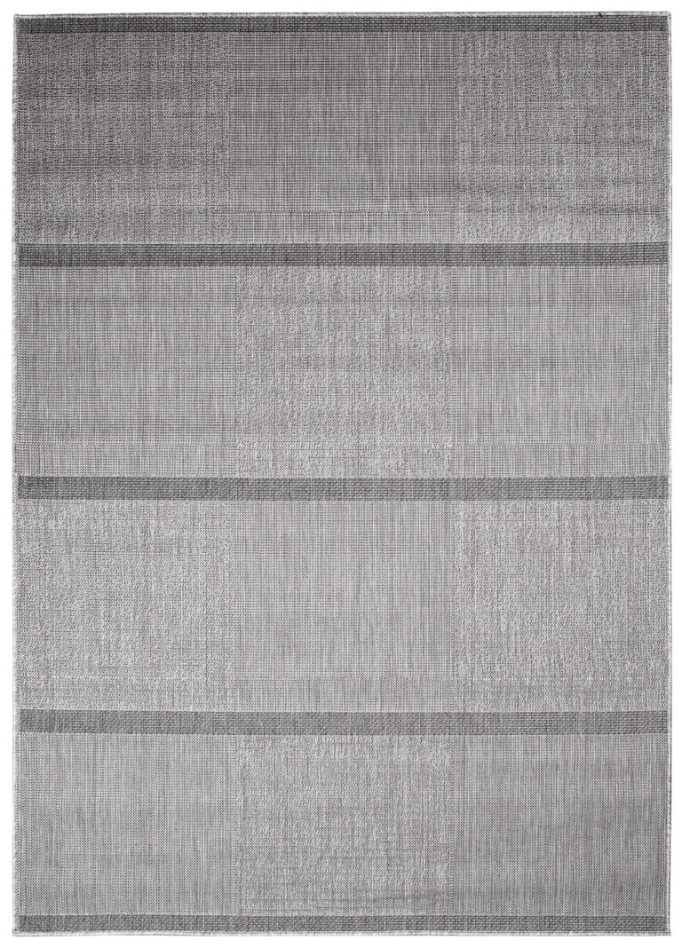 Tapis Capri Extérieur Intérieur Moderne Gris Rayé Résistant Sisal