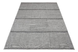 Tapis Capri Extérieur Intérieur Moderne Gris Rayé Résistant Sisal