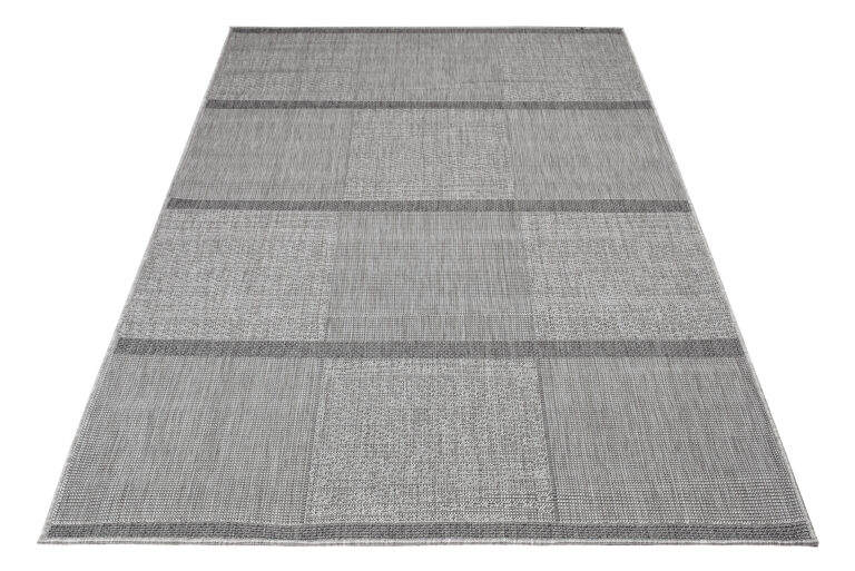 Tapis Capri Extérieur Intérieur Moderne Gris Rayé Résistant Sisal
