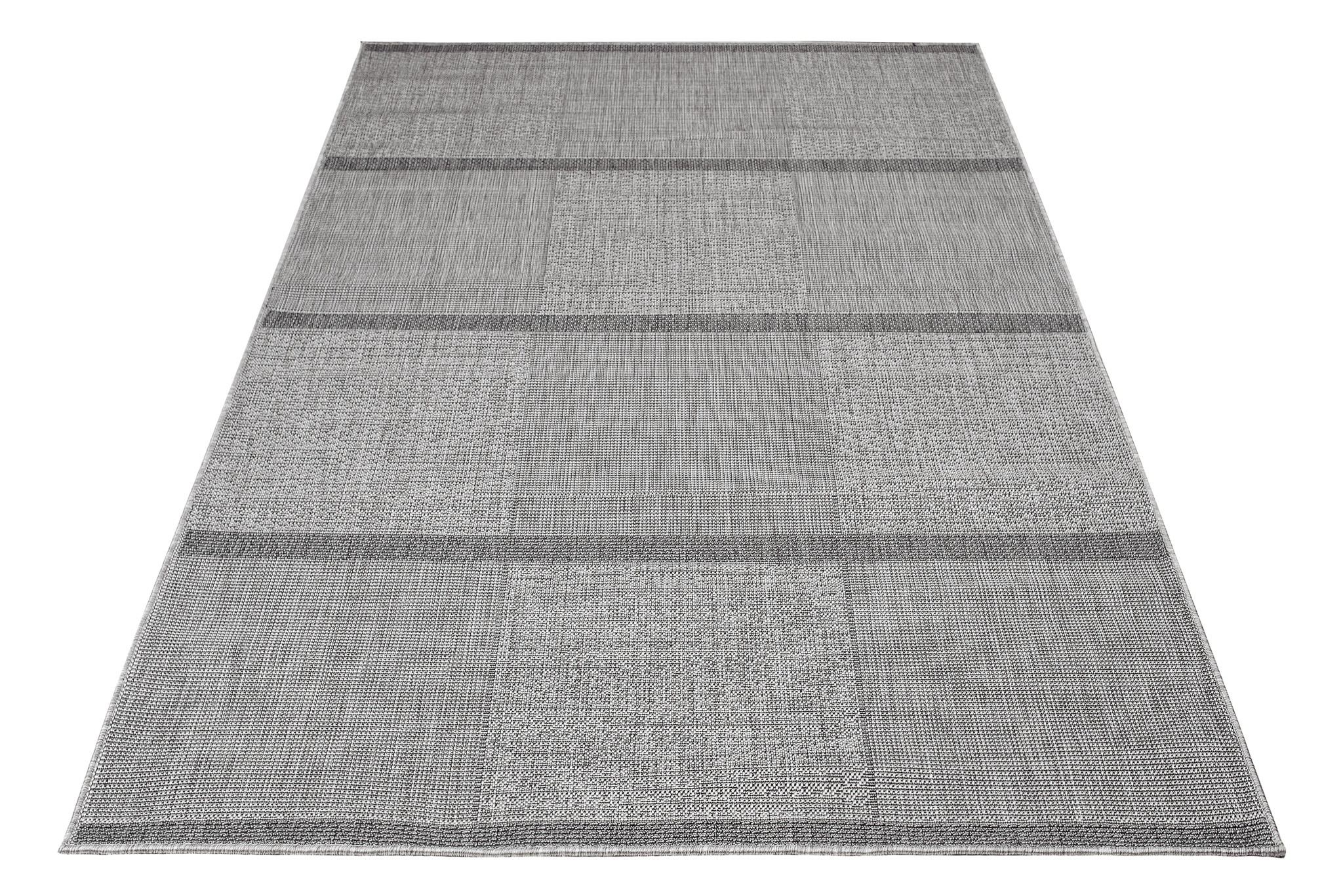 Tapis Capri Extérieur Intérieur Moderne Gris Rayé Résistant Sisal