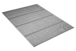 Tapis Capri Extérieur Intérieur Moderne Gris Rayé Résistant Sisal