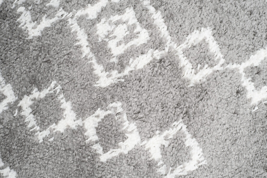 Carpet Runner Boho Shaggy Ethno Lines Soft Fluffy Grey Cream Fringes