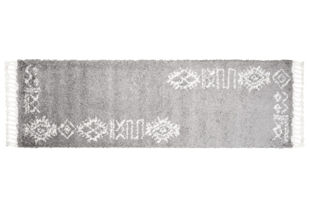 Carpet Runner Boho Shaggy Grey Cream Ethno Soft Fluffy Pile Fringes
