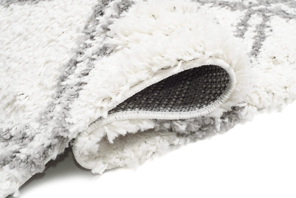 Carpet Runner Boho Shaggy Cream Grey Trendy Fringes Trellis Fluffy