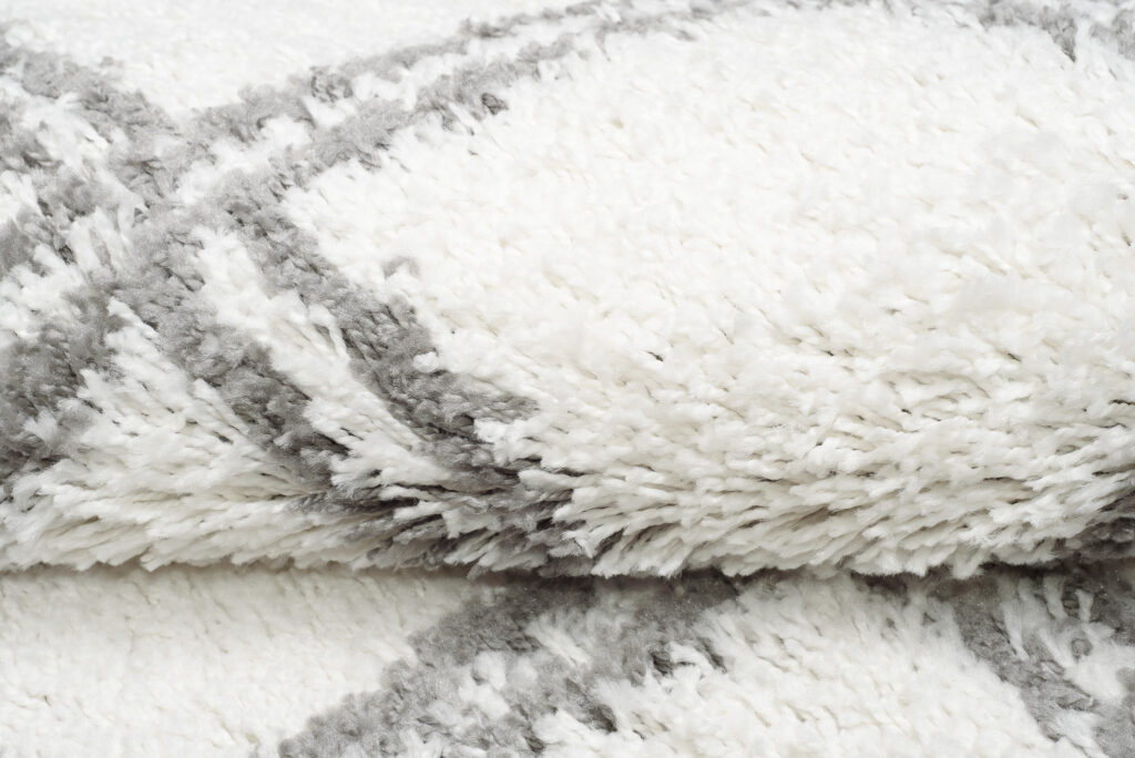 Carpet Runner Boho Shaggy Cream Grey Trendy Fringes Trellis Fluffy