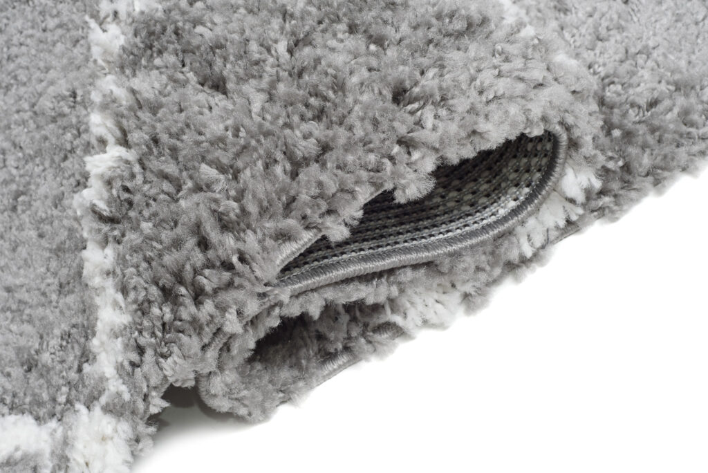 Carpet Runner Boho Shaggy Grey Cream Fluffy Moroccan Trellis Fringes
