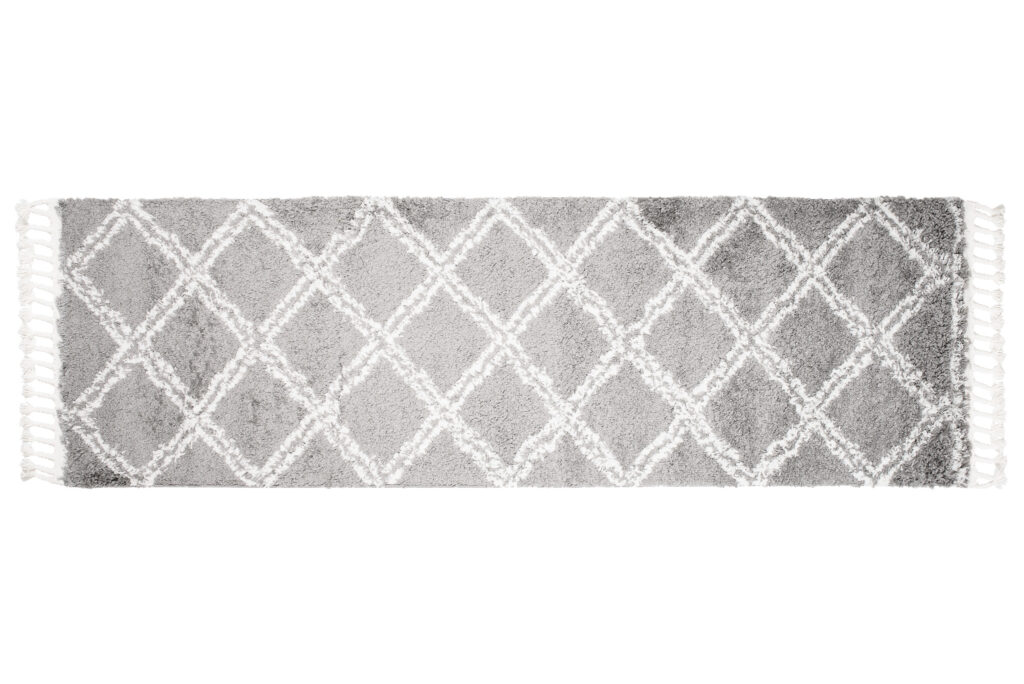 Carpet Runner Boho Shaggy Grey Modern Fringes Geometric Soft Fluffy