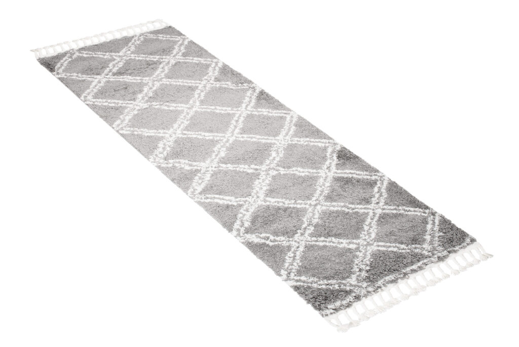 Carpet Runner Boho Shaggy Grey Modern Fringes Geometric Soft Fluffy