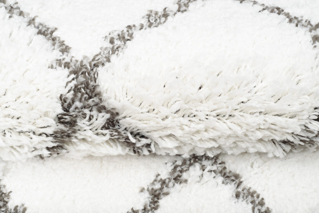 Carpet Runner Boho Shaggy Cream Grey Geometric Fringes Trellis Soft