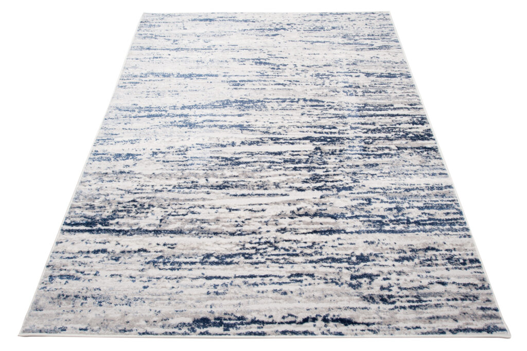 Tapis Sky Bleu Crème Moderne Lignes