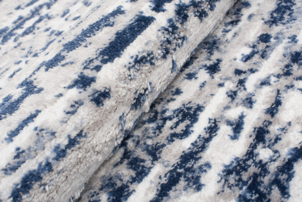 Tapis Sky Bleu Crème Moderne Lignes
