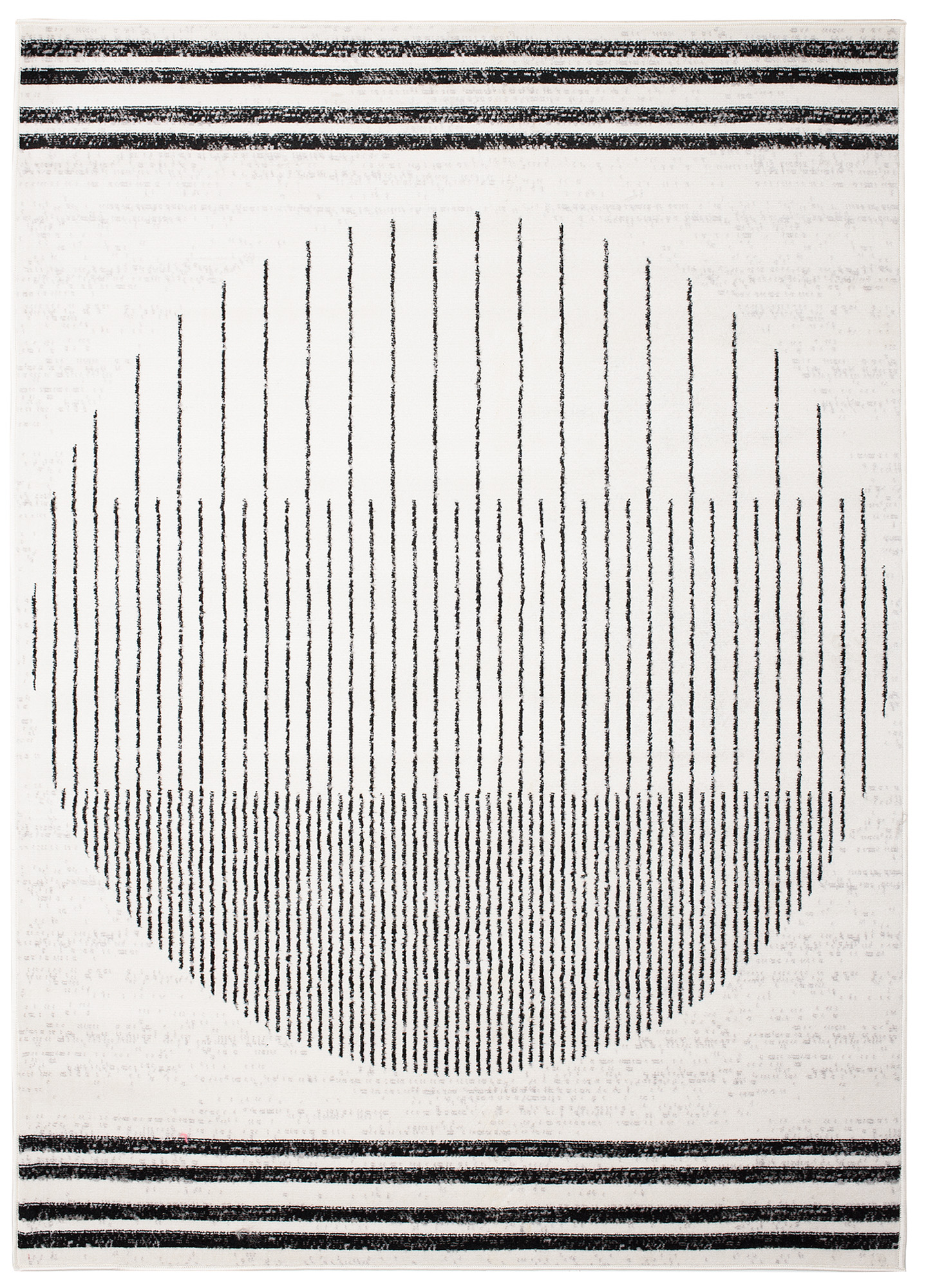 Tapis Juno Moderne Géométrique Rayures Cercle Noir Gris Crème Fin