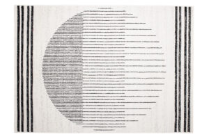 Tapis Juno Moderne Géométrique Rayures Cercle Noir Gris Crème Fin