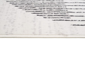 Tapis Juno Moderne Géométrique Rayures Cercle Noir Gris Crème Fin