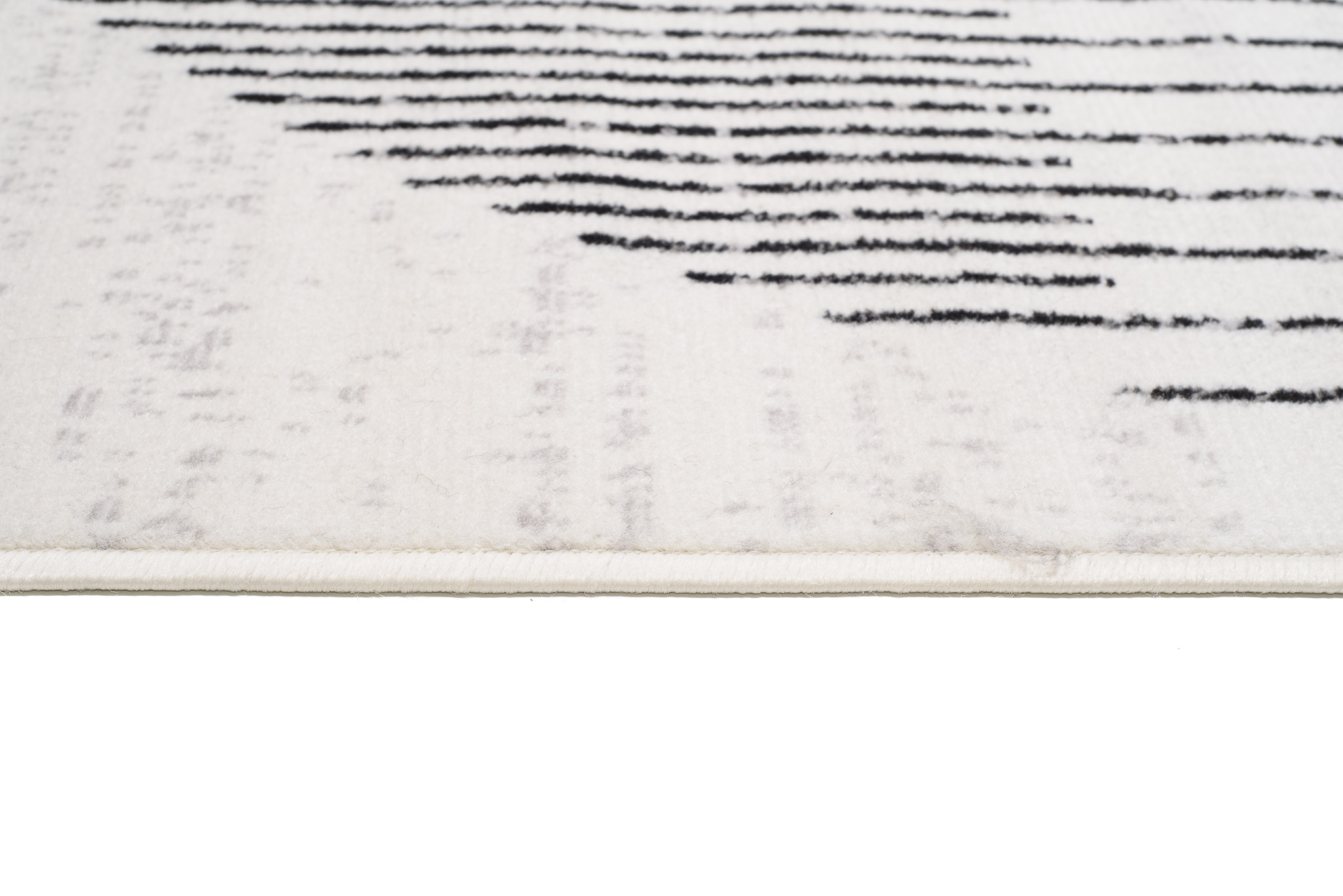 Tapis Juno Moderne Géométrique Rayures Cercle Noir Gris Crème Fin