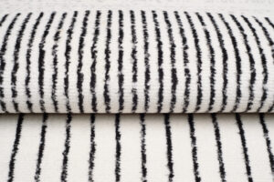 Tapis Juno Moderne Géométrique Rayures Cercle Noir Gris Crème Fin