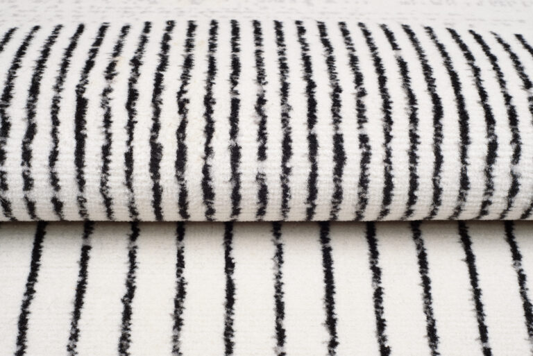 Tapis Juno Moderne Géométrique Rayures Cercle Noir Gris Crème Fin