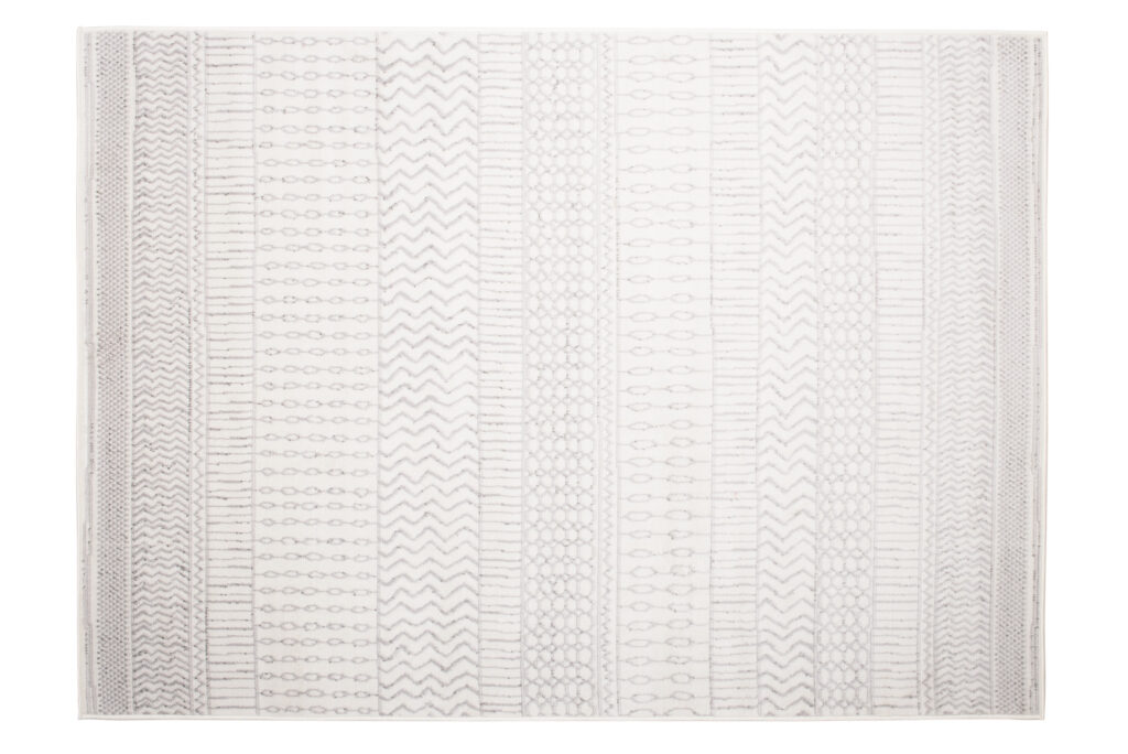 Tapis Juno Moderne Motif Ethnique Moucheté Crème Gris Clair Fin