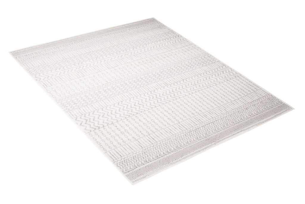 Tapis Juno Moderne Motif Ethnique Moucheté Crème Gris Clair Fin