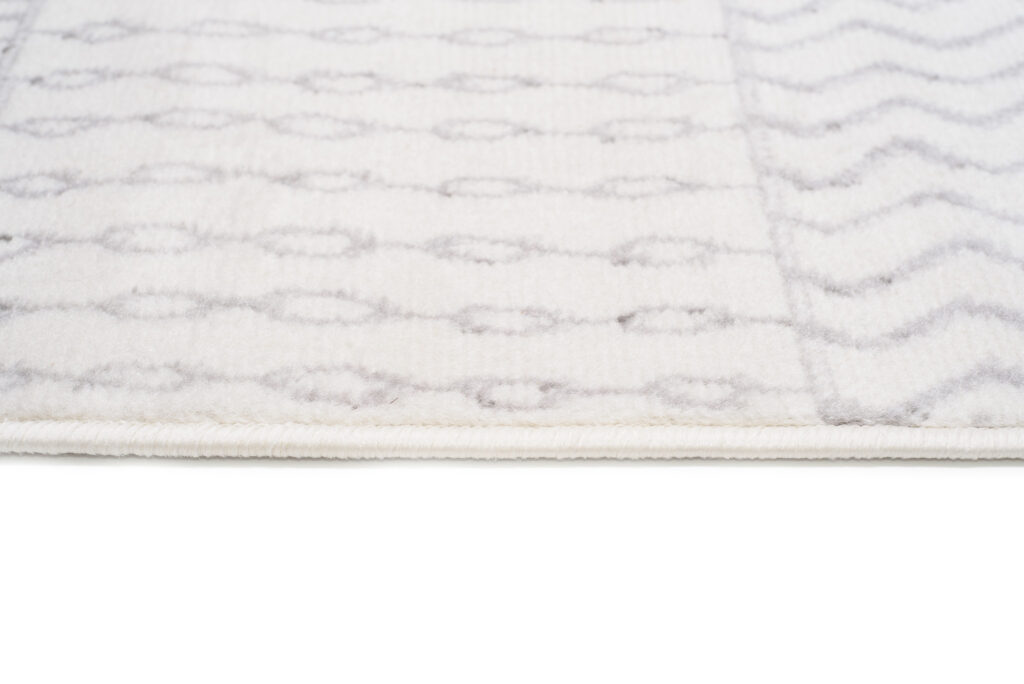 Tapis Juno Moderne Motif Ethnique Moucheté Crème Gris Clair Fin