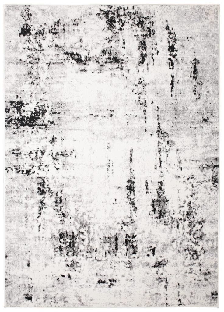 Tapis Juno Moderne Abstrait Tacheté Crème Gris Noir Doux Fin