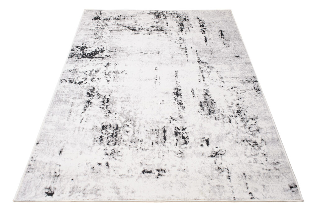 Tapis Juno Moderne Abstrait Tacheté Crème Gris Noir Doux Fin
