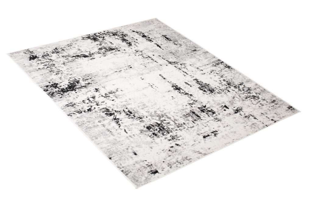 Tapis Juno Moderne Abstrait Tacheté Crème Gris Noir Doux Fin