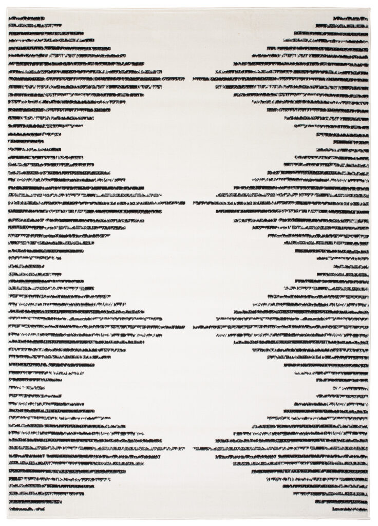 Tapis Juno Moderne Géométrique Rayé Losanges Noir Crème Fin Doux