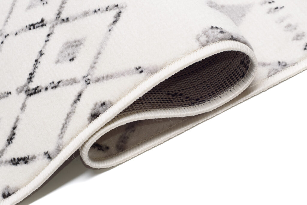 Tapis Juno Moderne Motif Ethnique Crème Gris Noir Moucheté Doux
