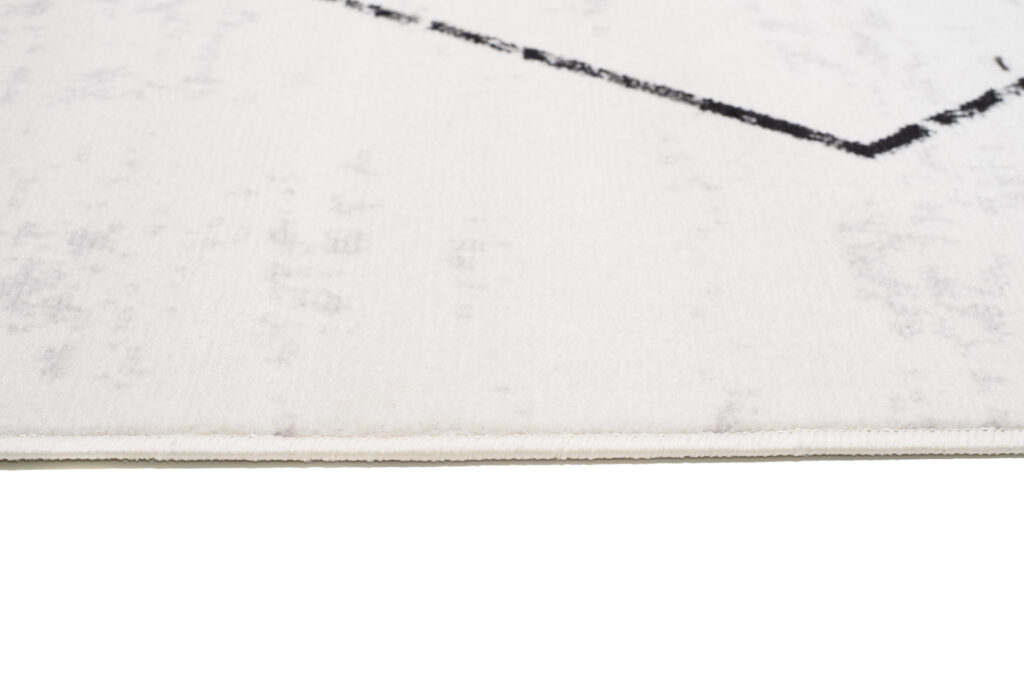 Tapis Juno Moderne Géométrique Losanges Noir Crème Gris Fin Doux