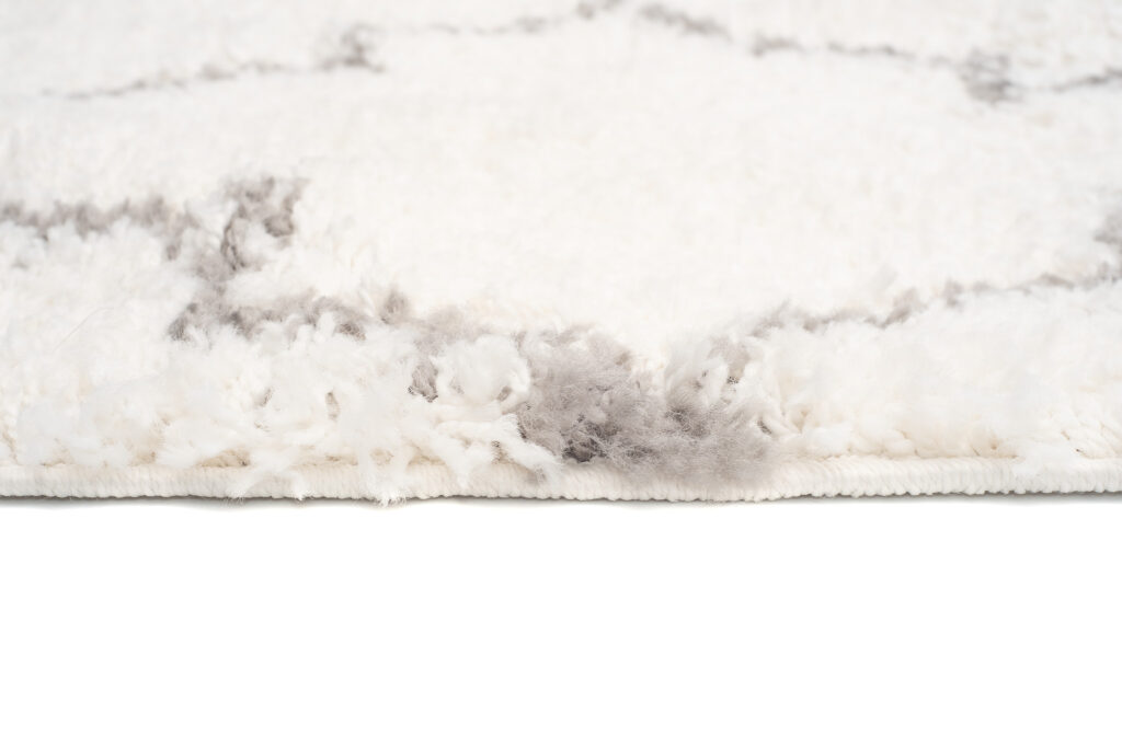 Tapis Boho à Franges Crème Trèfle Marocain