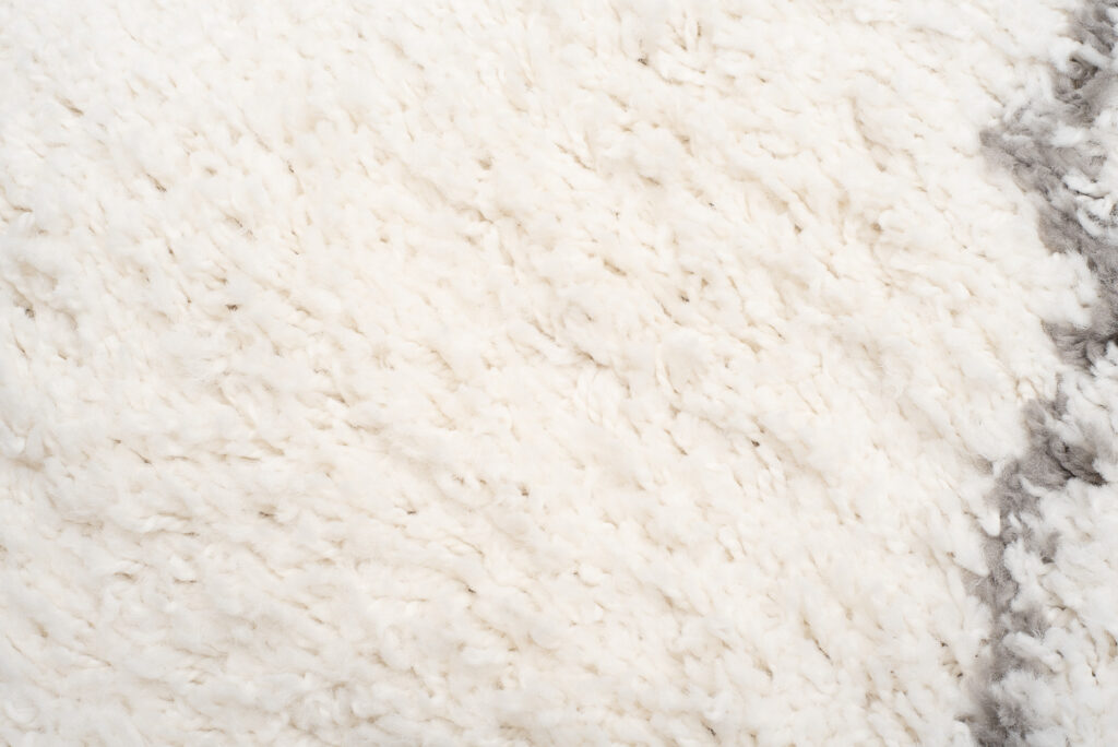 Tapis Boho à Franges Crème Trèfle Marocain