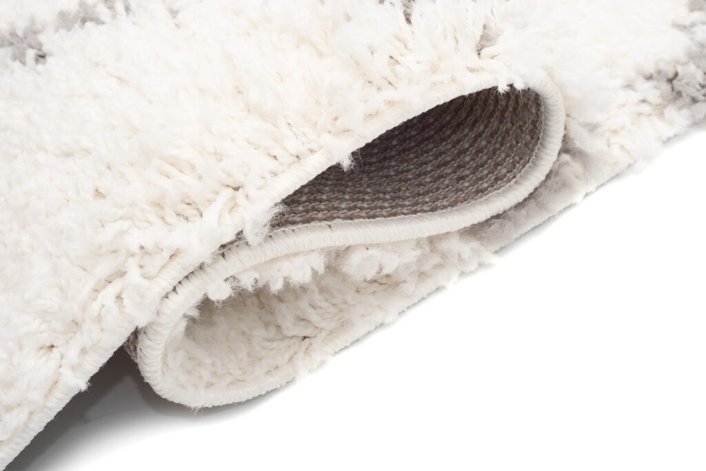 Tapis Boho à Franges Crème Trèfle Marocain