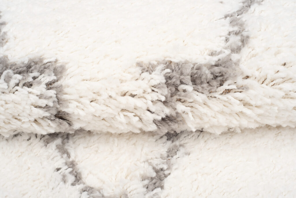 Tapis Boho à Franges Crème Trèfle Marocain
