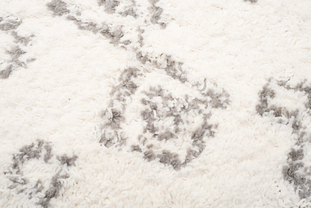 Tapis Boho à Franges Crème Géométrique Shaggy