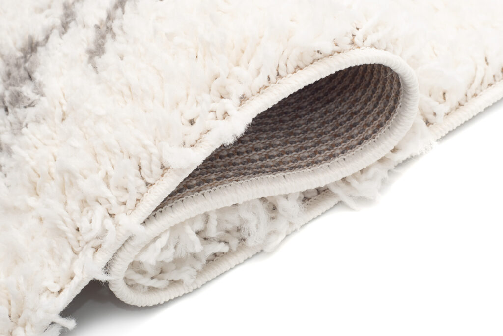 Tapis Boho à Franges Crème Géométrique Shaggy