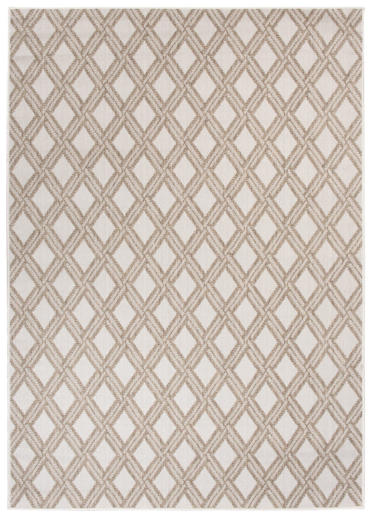 CAPRI Tapis Extérieur Intérieur Marron Beige Géometrique Sisal