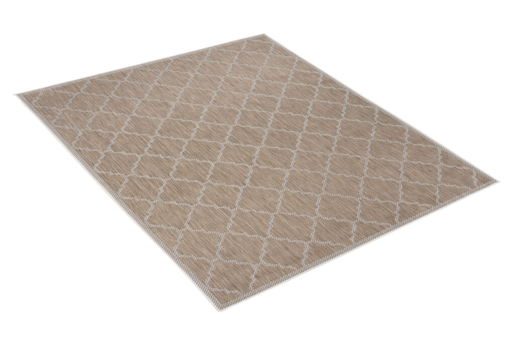 CAPRI Tapis Extérieur Intérieur Marron Crème Trèfle Marocain Sisal
