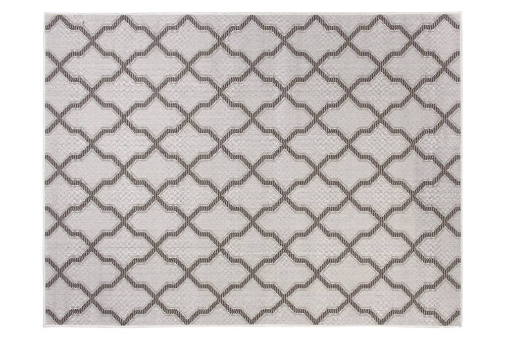 CAPRI Tapis Extérieur Intérieur Gris Marron Trèfle Marocain Sisal
