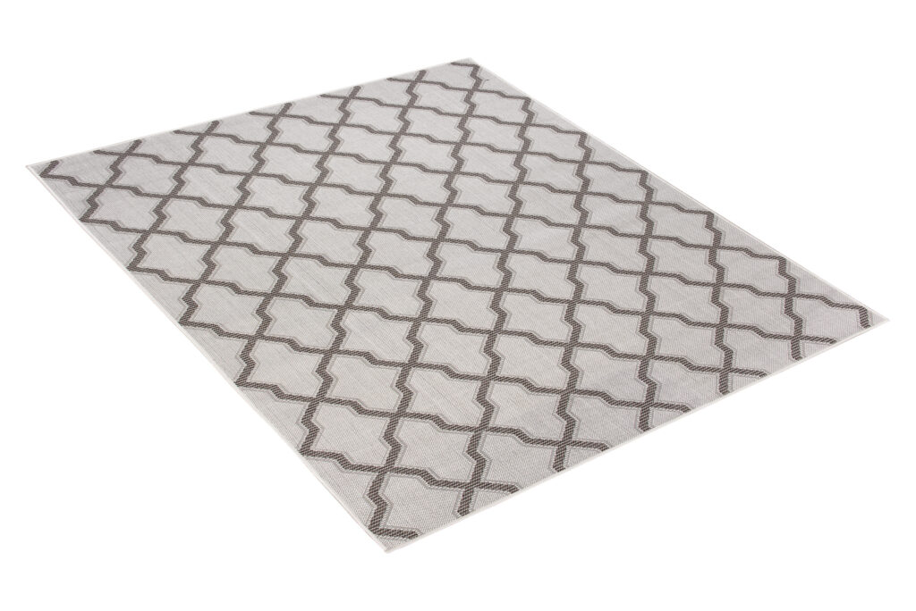 CAPRI Tapis Extérieur Intérieur Gris Marron Trèfle Marocain Sisal