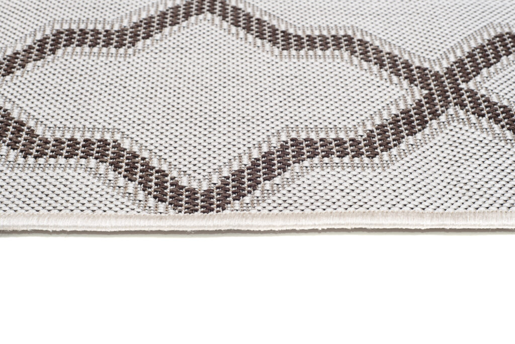 CAPRI Tapis Extérieur Intérieur Gris Marron Trèfle Marocain Sisal